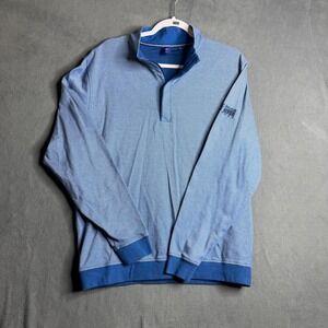 FootJoy Mens Pullover Golf Shirt Light Blue Quarter Snap Long Sleeve Wolf River
